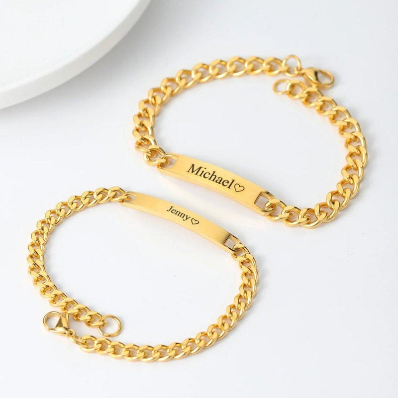 Conjunto Pulseiras Casal Com Nomes - Loja Golden Memories